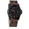Men Leather Strap Sports Military Wristwatch-Coffee-JadeMoghul Inc.