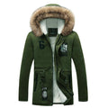 Men Long Casual Slim Fit Hooded Winter Jacket-M03green-S-JadeMoghul Inc.