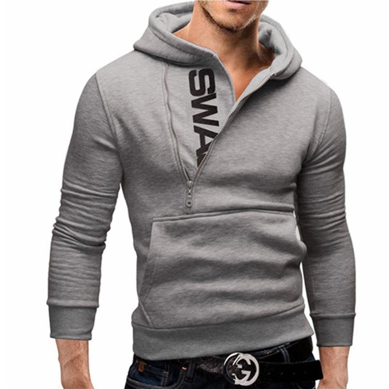 Men Long Sleeve Hoodie / Zipper Sweatshirt-Gray hoodies-M-JadeMoghul Inc.