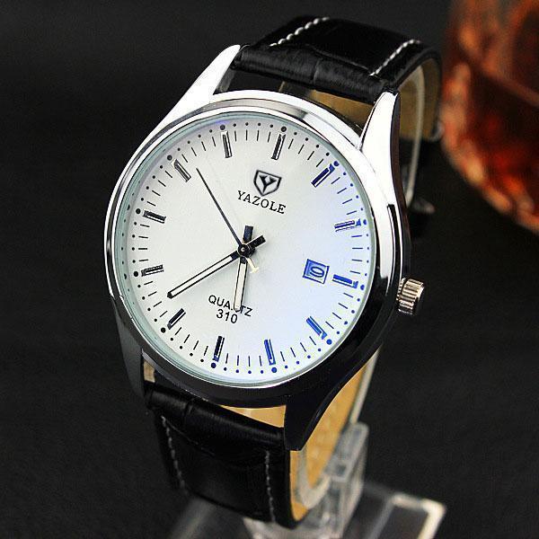 Men Luxury Calendar Quartz Watch-Black white-JadeMoghul Inc.