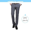 Men Luxury Suit Pants / Men Slim Fit Formal Trousers-Grey slim fit-28-JadeMoghul Inc.