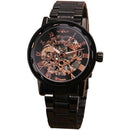 Men Mechanical Stainless Steel Strap Classic Wristwatch-BLACK COPPER-JadeMoghul Inc.