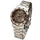 Men Mechanical Stainless Steel Strap Classic Wristwatch-SILVER ROSE BLACK-JadeMoghul Inc.