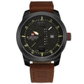 Men Military Sports Watch / Men Quartz Leather Wrist Watch-Black yellow-JadeMoghul Inc.