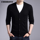 Men New Winter Warm Cashmere Wool Sweater / Classic V-Neck Cardigan-Black-S-JadeMoghul Inc.