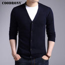 Men New Winter Warm Cashmere Wool Sweater / Classic V-Neck Cardigan-Navy-S-JadeMoghul Inc.