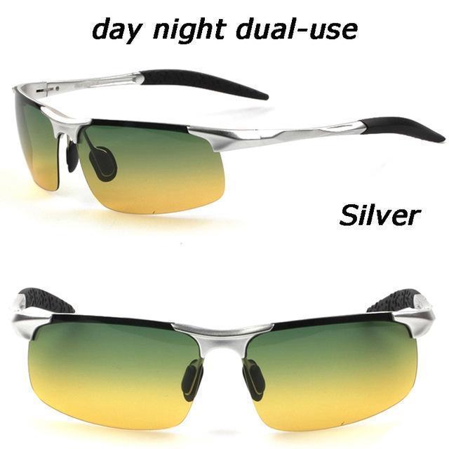 Men Night Vision Goggles / Anti-Glare Sunglasses-silver green-JadeMoghul Inc.