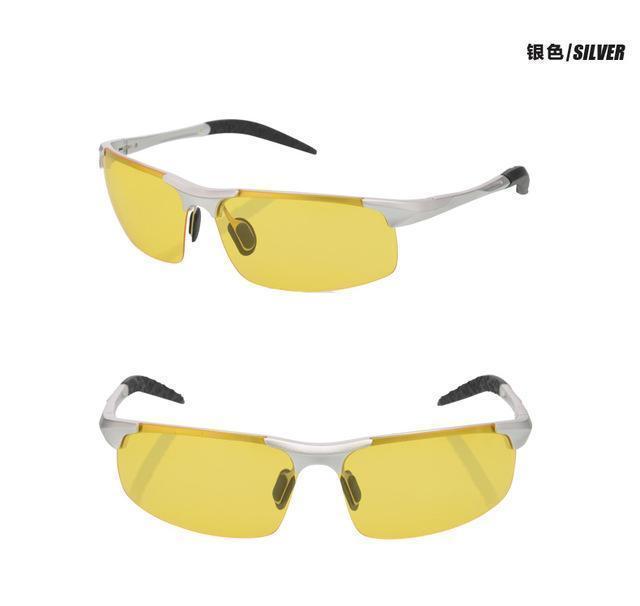 Men Night Vision Goggles / Anti-Glare Sunglasses-silver yellow-JadeMoghul Inc.