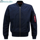 Men Patch Design Flight Pilot Jacket-Navy-M-JadeMoghul Inc.