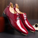 Men PU Leather Casual Shoes-Red-5.5-JadeMoghul Inc.