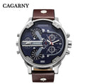 Men Quartz Watch With Dual Time Display-brown-China-JadeMoghul Inc.