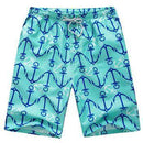 Men Quick Dry Shorts / Casual Summer Beach Shorts M-Men 12 Anchors-S-JadeMoghul Inc.