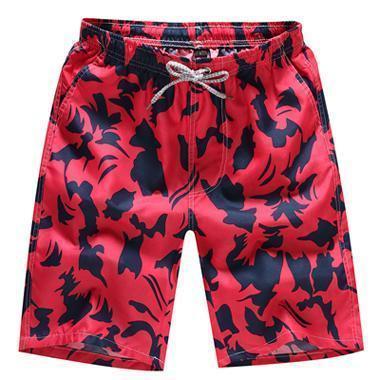 Men Quick Dry Shorts / Casual Summer Beach Shorts M-Men 9 Red Black-S-JadeMoghul Inc.