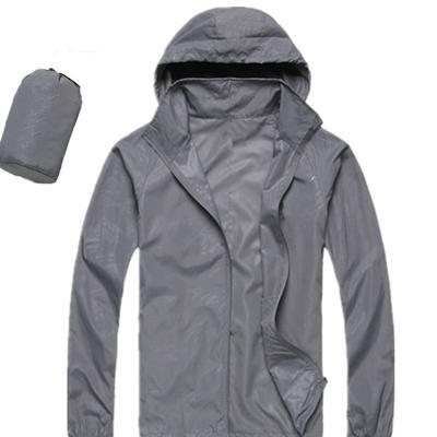 Men Quick Dry Skin Jacket / Ultra-Light Casual Windbreaker / Waterproof Clothing-Light Grey-XS-JadeMoghul Inc.
