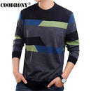 Men Rounded Neck Sweater / Wool-Cashmere Blend Pullover For Men-Blue-S-JadeMoghul Inc.
