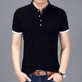 Men's Casual Half-button Down Mandarin Collar T-shirt