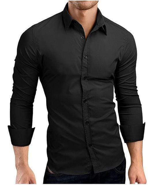 Men's Dress Shirt - Long Sleeve Shirts - Slim Fit Men Shirts AExp