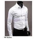 Men 's Fashion Candy Color Long - sleeved Slim Business Casual Shirt Men Luxury Stylish Casual Dress Slim Fit Casual Blouse-10-L-JadeMoghul Inc.