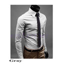 Men 's Fashion Candy Color Long - sleeved Slim Business Casual Shirt Men Luxury Stylish Casual Dress Slim Fit Casual Blouse-4-L-JadeMoghul Inc.