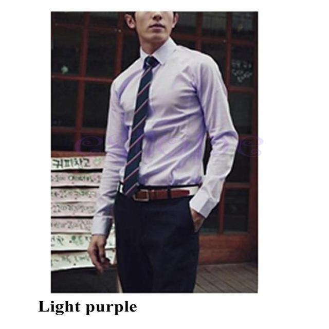 Men 's Fashion Candy Color Long - sleeved Slim Business Casual Shirt Men Luxury Stylish Casual Dress Slim Fit Casual Blouse-8-L-JadeMoghul Inc.