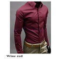 Men 's Fashion Candy Color Long - sleeved Slim Business Casual Shirt Men Luxury Stylish Casual Dress Slim Fit Casual Blouse-9-L-JadeMoghul Inc.