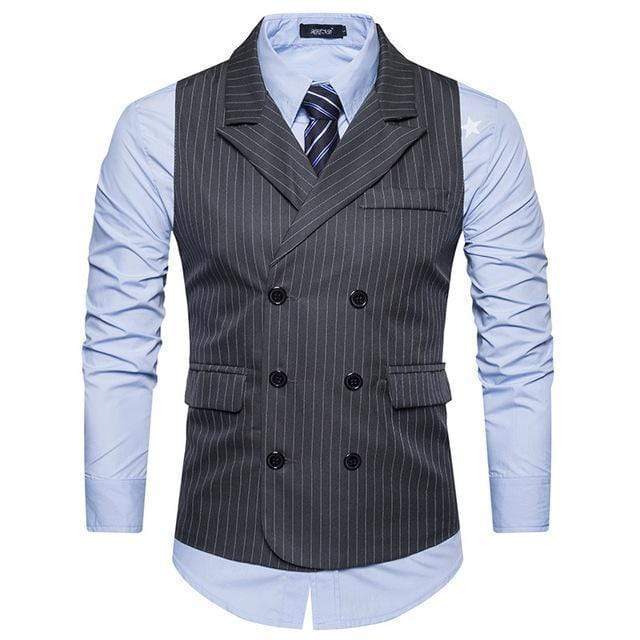 Men's Vest Slim Fit Double Breasted Suit Vests