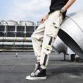 Men's Side Pockets Cargo Harem Pants 2020 Ribbons Black Hip Hop Casual Male Joggers Trousers Fashion Casual Streetwear Pants JadeMoghul Inc. 