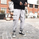 Men's Side Pockets Cargo Harem Pants 2020 Ribbons Black Hip Hop Casual Male Joggers Trousers Fashion Casual Streetwear Pants JadeMoghul Inc. 