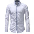 Men Shirt 2018 Spring New Brand Business Men's Slim Fit Dress shirt Male Long sleeves Casual Shirt camisa masculina Size XXXL-White-Asian Size M-JadeMoghul Inc.
