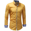 Men Shirt 2018 Spring New Brand Business Men's Slim Fit Dress shirt Male Long sleeves Casual Shirt camisa masculina Size XXXL-Yellow-Asian Size M-JadeMoghul Inc.