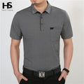 Men Short Sleeve Cotton T-Shirt With Pocket-Dark Grey-S-JadeMoghul Inc.