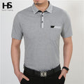 Men Short Sleeve Cotton T-Shirt With Pocket-Grey-S-JadeMoghul Inc.