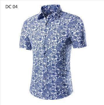 Men Short Sleeve Hawaiian Shirt / Summer Casual Floral Shirt For Men-DC04-M-JadeMoghul Inc.