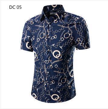Men Short Sleeve Hawaiian Shirt / Summer Casual Floral Shirt For Men-DC05-M-JadeMoghul Inc.