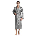 Men Silk Satin Bathrobe / Long Solid Silk Pajamas