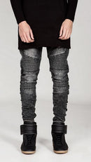 Men Skinny Jeans / Pleated Blue Denim-Gra-29-JadeMoghul Inc.