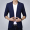 Men Slim Fit Jacket / Fashion Blazer-Navy blue-M-JadeMoghul Inc.