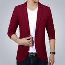 Men Slim Fit Jacket / Fashion Blazer-Wine red-M-JadeMoghul Inc.