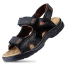 Men Slippers / Genuine Leather Cowhide Shoes-Black-6.5-JadeMoghul Inc.