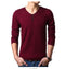 Men Smart Casual V-Neck Sweater-Red wine-M-JadeMoghul Inc.