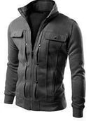 Men Smart Sweatshirt / Jacket For Winter-Dark Grey-L-JadeMoghul Inc.