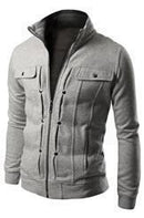 Men Smart Sweatshirt / Jacket For Winter-Light grey-L-JadeMoghul Inc.