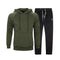 Men Smart Sweatshirt Tracksuit - Men Sportswear Long Sleeve Hoodie & Sweatpants (2pcs)-WY18 Army LK27Black-S-JadeMoghul Inc.