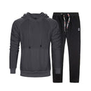 Men Smart Sweatshirt Tracksuit - Men Sportswear Long Sleeve Hoodie & Sweatpants (2pcs)-WY18DkGrey LK27Black-S-JadeMoghul Inc.