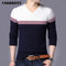 Men Smart Wool Sweaters / Warm V-Neck Pullover / Slim Fit Cotton Sweater-Navy-S-JadeMoghul Inc.