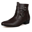 Men Soft Leather Boots / Waterproof Warm & Comfortable Ankle Boots-Brown-6.5-JadeMoghul Inc.