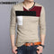 Men Soft Warm Knitted Sweater / Men Casual V-Neck Pullover-Beige-S-JadeMoghul Inc.