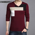 Men Soft Warm Knitted Sweater / Men Casual V-Neck Pullover-Red-S-JadeMoghul Inc.
