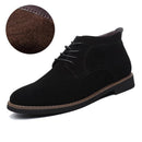 Men Solid Casual Leather Ankle Boots-Black With Fur-6-JadeMoghul Inc.