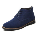 Men Solid Casual Leather Ankle Boots-Blue-6-JadeMoghul Inc.